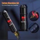Cordless Tattoo Kit With 1500mah Rechargeable Power Source Inks Mixed Needle