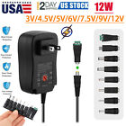 Universal 12w 3v-12v Ac Adapter Power Supply Wall Charger Cord For Dc Charger Us