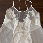Vintage Y2k White Lace Beaded Silk Babydoll Lingerie Camisole Top