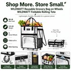 Foldable Rolling Tote  5-wheel Grocery Cart  66lb sliver Heavy Load  Wipe Clean