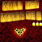  2230 Pcs Wedding Proposal Decor Lighted Letters Red Rose Petals Led Candles 