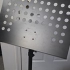 Black Metal Perforated Height-adjustable Tripod Sheet Music Stand  1 Tier