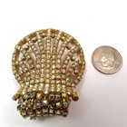 Aurora Borealis Crystal Rhinestone Shoe Clips Rare Large Size Musi Vintage