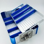 Aluminium Alloy Tray Sterilization Case Double Level Surgical Instrument Case