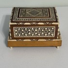 Vintage Antique  Mother Of Pearl Inlay Cigarette Box Middle Eastern Designed