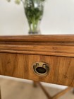Vintage Drexel Passage Mid Century Modern End Table X Base Drawer Brass Pull