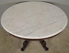 Antique Victorian Oval Marble Top Parlor Center Table By Brooks  22108