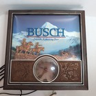 Vintage Busch Beer Western Cowboy 3-d Scene Light Up Electric Wall Clock Works