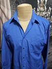 Van Heusen Men s Royal Blue Poly Bl Sateen Long Sleeved Dress Shirt  Sz 15 5