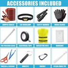 Car Roadside Emergency Kit  Portable Automotive Safety Kit  Black