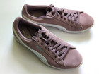 Puma Women s Size 8 5 Vikky V2 Suede Sneaker Elderberry Purple   White Lace Up