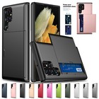 New For Samsung Galaxy S23 S22 S21 Ultra Credit Card Holder Wallet Case Cover