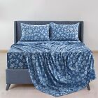 4 Piece Bed Sheets Set 16  Deep Pocket 1800 Series Microfiber Soft Bedding Sheet