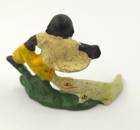 Rare Vintage Americana Boy Standing Riding An Alligator Cast Iron Bottle Opener
