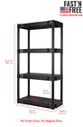 Hyper Tough Black Plastic 4-tier 56 2  H X30   W X 13 8  D  280lb Total Capacity