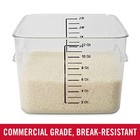 Rubbermaid Commercial Products Space Saving Square Food Storage 12 Qt   Clear