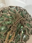 Huge Blown Glass Japanese Fishing Float Buoy Ball Rope Net Nautical  c - 48    