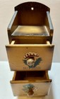 Vintage Wooden Sewing Notion 3 Drawer Wall Table Cabinet Hand Painted