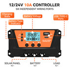 Solar Panel Battery Charge Controller 10a 30a 12v 24v Lcd Regulator Auto Us