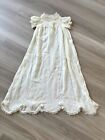 Antique Handmade Child s Silk Christening Gown As Is Slip And Hat