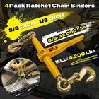 Kje 4pack Ratchet Chain Binders 3 8   - 1 2    Heavy Duty Ratcheting Binder Wll