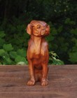 8  Wooden Hand Carved Dog Figurine Decor Sculpture Art Statue Home Decor Wood