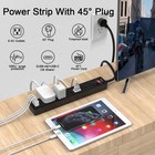 6ft Power Strip Surge Protector - Extension Cord With 6 Ac Outlets And 3 Usb    