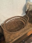 Oval Woven Wicker Basket With Built In Handles 