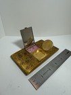 Vintage  Art Deco Compact Gold Tone   Enamel Cigarette Holder  makeup Case 439