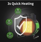 Indoor outdoor Heater - 1500w Ptc Electric With Overheat Protection Green