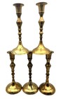 Vintage Solid Brass Candlestick Holders Classic Baluster Flared Base 7  Set Of 5