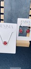 Style Dots Silver Red Square Dotlets Necklace  Earrings   Bracelet