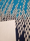 Awesome Rare Vintage Mid Century Retro 70s 60s Kenbrooke Blu Wht Abstract Fabric