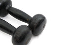 Pair Antique Oval Head 3lb Dumbbells Unbranded  Cast Iron 6 Lb Total Marked 3