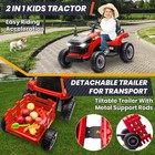 24v Kids Electric Battery Powered Ride On Tractor With Remote Detachable Trailer