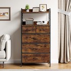 Chest Of 5 Drawers Wood Dresser For Bedroom Nightstand Storage Organizer Cabinet
