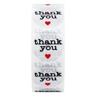 Thank You Stickers With Black Heart 1 Inch Round 1 000 Adhesive Labels Per Ro   