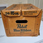 Rare Vintage Pbr Pabst Blue Ribbon Beer 24 16 Oz Bottle Heavy Cardboard Case