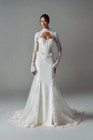 Bridal Wrap Bolero Topper Wedding Dress Cover Up Jacket Appliques Cap Sleeves