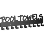 Wall Mounted Towel Rack W  10 Hooks Bathroom Pool Outdoor Towel Holder New
