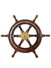 Steering Round Ships Wooden Wheel Wall Decor Nautical 12   Antique Vintage Seas