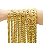 14k Gold Miami Cuban Link Chain Stainless Steel Necklace For Men Women 8mm-20mm
