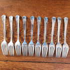 10 Reed   Barton Rare Renassance 7 1 2 Inch Silverplate Dinner Forks Ca 1886