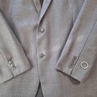 Jos A Bank Suit Jacket Mens 48 Gray Wool Check Double Vent 2 Button Tailored Fit
