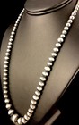Native Navajo Pearls Graduated Sterling Silver Bead Necklace 28  Sale