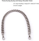 25 Inch Trendy Chunky Metal Chain Purse Handles Shoulder Strap Replacement For H