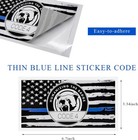 Thin Blue Line Sticker Code 4  Police Support Sticker American Flag