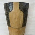 Wood Carved Face Mask Wooden Metal Tribal Decor Wall Hanging 15 5  Long