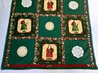 Handmade Christmas Throw Lap Quilt Santa Claus  Snowflakes Folk Art 38  X 51 