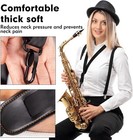 Saxophone Neck Strap  Adjustable And Comfortable Black Strap With Padded    